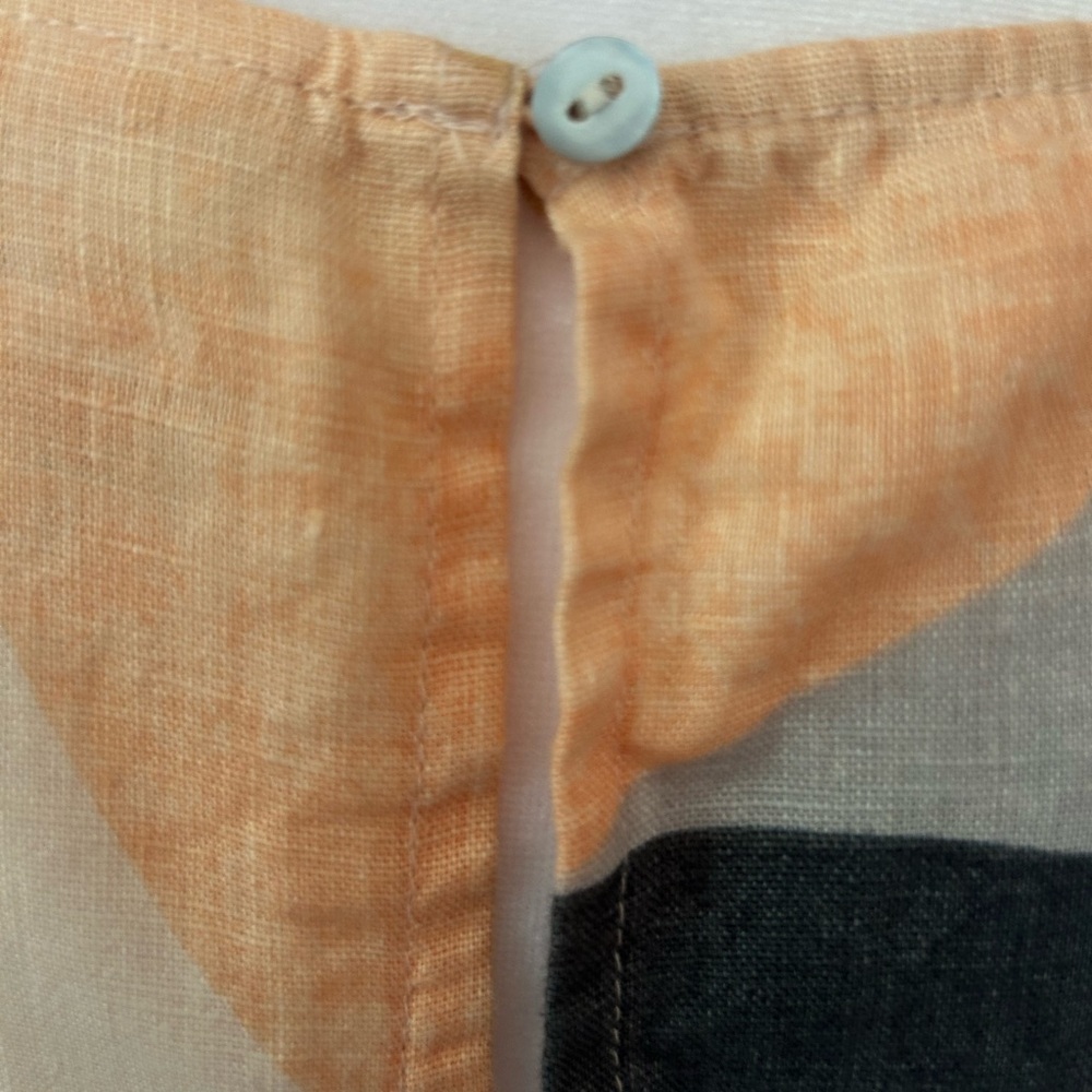 Rachel Zoe 100% linen abstract earth tones boho shift dress pockets NWOT Small - Picture 3 of 10